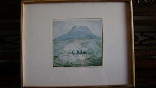 Small Pierneef print - framed behind glass