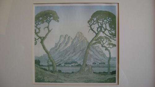 Small Pierneef print - framed behind glass