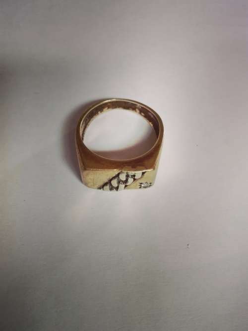 9ct yellow gold men's wedding ring, with link insert