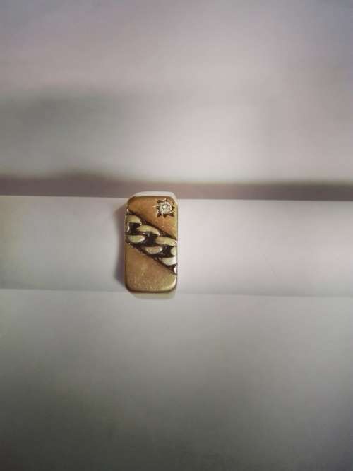 9ct yellow gold men's wedding ring, with link insert