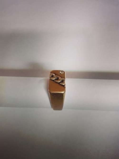 9ct yellow gold men's wedding ring, with link insert