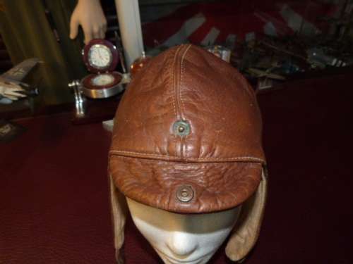 WW1 British Sykes leather Flying Helmet