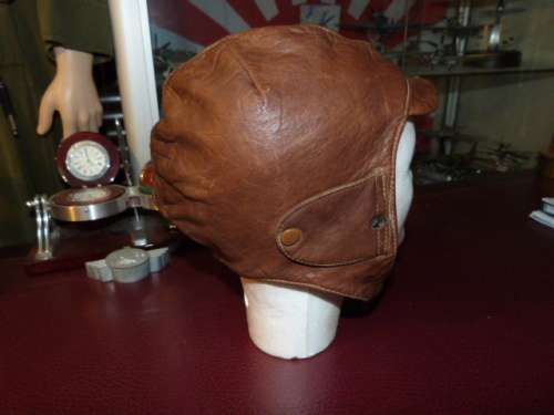 WW1 British Sykes leather Flying Helmet