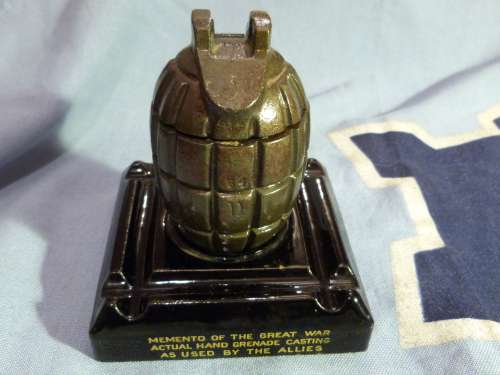 WW1 Mills Hand grenade Ink well Memento - numbered