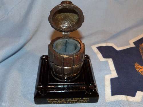 WW1 Mills Hand grenade Ink well Memento - numbered