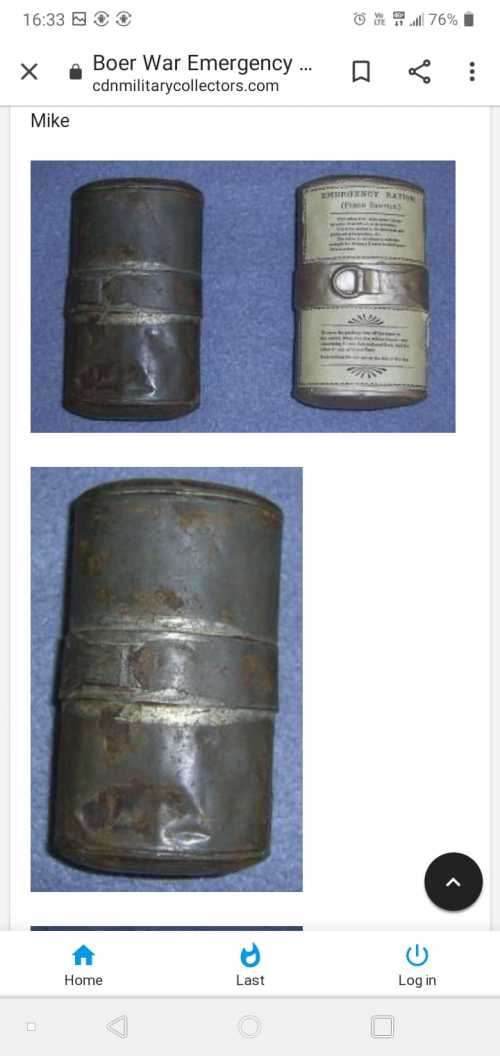 Boer War, British Emergency Ration tin with contents - dated Jan 1900 - see full description