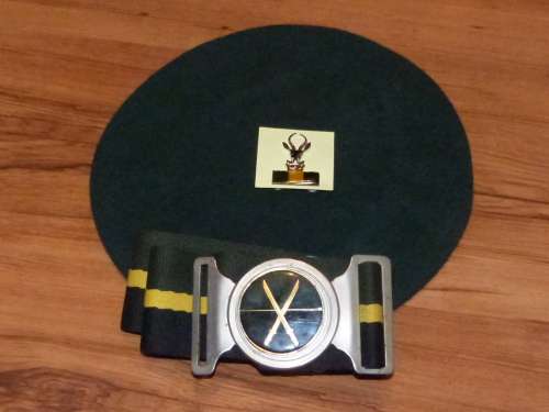 SADF Infantery Belt, Beret, Bokkop and balkie