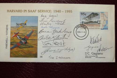 SAAF - Harvard in SAAF service envelope covers - signed