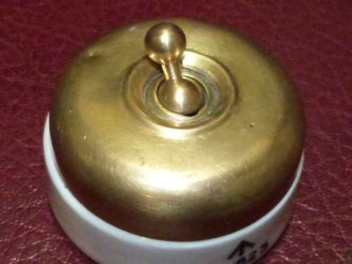 WW1 British Aircraft (Sopwith Camel) single pole magneto switch - see full description