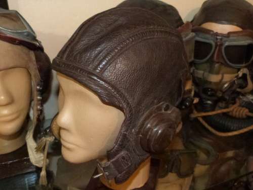 WW2 American Navy Airforce aircrew NAF 1092 leather flying helmet