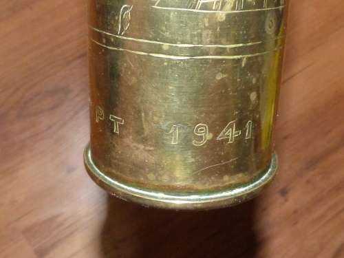 WW2 North Africa Trench Art Artillery Shell case