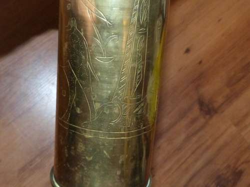 WW2 North Africa Trench Art Artillery Shell case