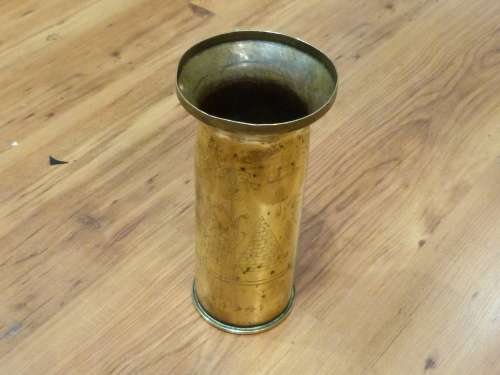 WW2 North Africa Trench Art Artillery Shell case