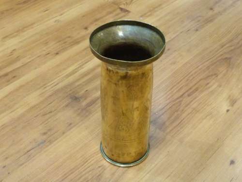 WW2 North Africa Trench Art Artillery Shell case