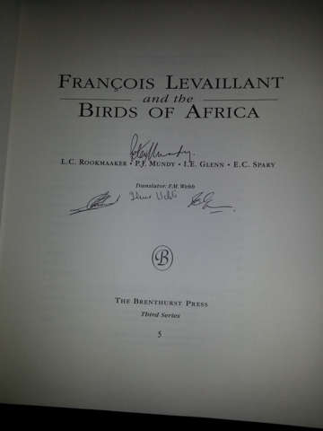 Francois Levaillant and the Birds of Africa -- signed