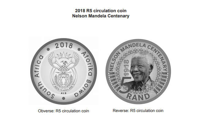 New ZAR R5 2018 Mandela Commemorative Coin