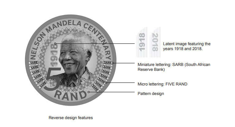New ZAR R5 2018 Mandela Commemorative Coin