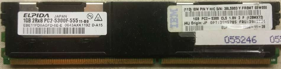 14GB (14x 1GB) Ram - 1GB 2Rx8 PC2 - 5300F - 555 - 11 - B0