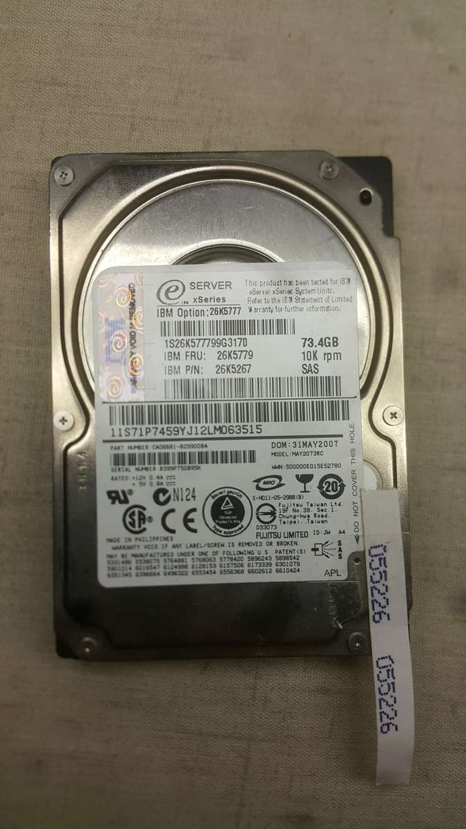 IBM SAS HDD - 73.4 GB - Server xSeries - 10k rpm (pn: 26K526)