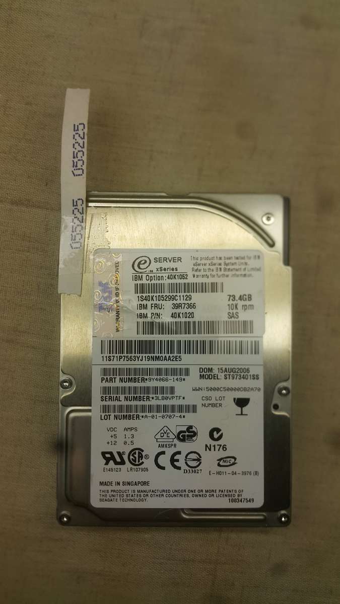 IBM SAS HDD - 73.4 GB - Server xSeries - 10k rpm (pn: 26K526)