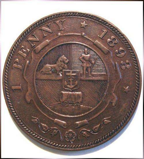1893 - ZAR Penny - toned with beautiful detail - R1 Start**********