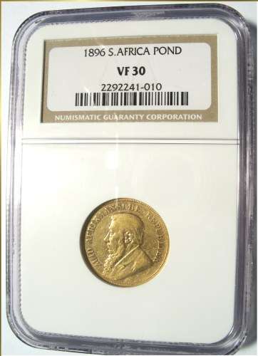 1896 - ZAR Gold Pond - NGC VF 30 - R1 Start********