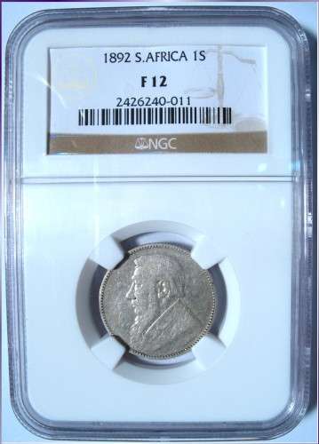 1892 - ZAR Shilling - NGC F12 - R1 Start**********