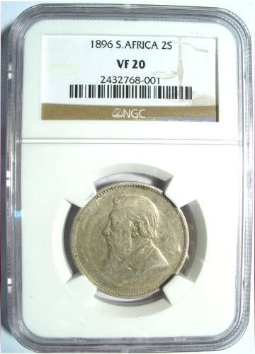 1896  - ZAR Two Shillings - NGC VF 20 - R1 Start*******