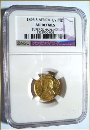 1895 ZAR Half Pond - NGC AU Details - surface hairlines - R1 Start*****