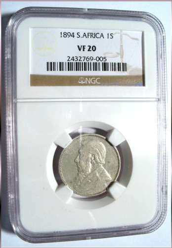 1894 ZAR Shilling - NGC VF20 - R1 Start*****
