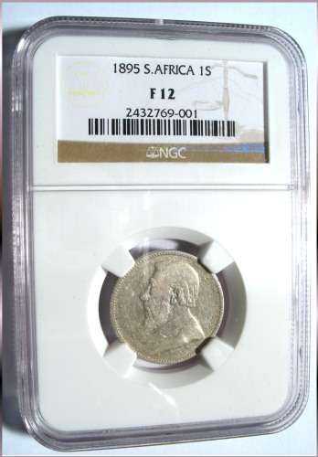 1895 ZAR Shilling - NGC F12 - R1 Start*****