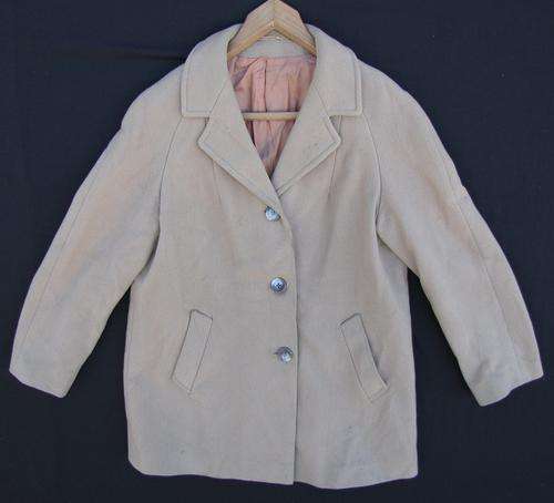 Ladies Biege 100% Wool Winter Jacket, Very Warm, Lined and Comfortable, Size 36