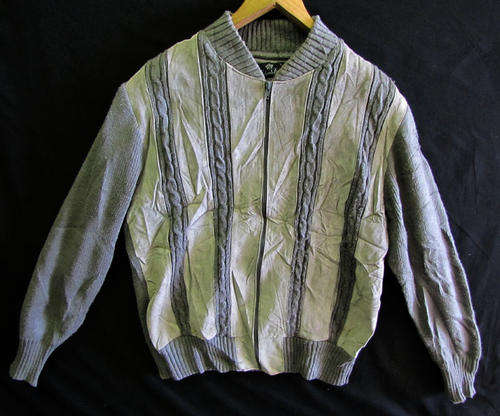 Mens Chic Grey Genuine Leather & Wool Jacket, Warm and Comfortable, SA Size 34