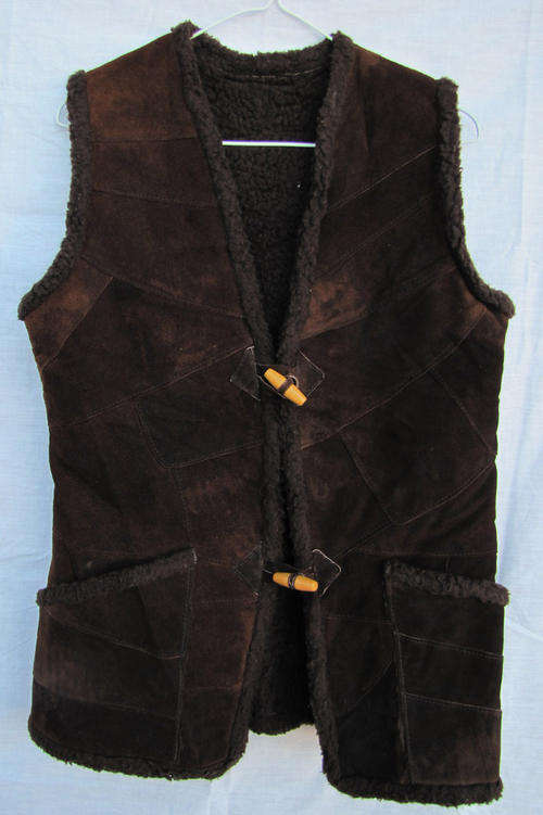 Ladies Casual Brown Sheep Skin Waistcoat, Comfortable, SA Size 32/34