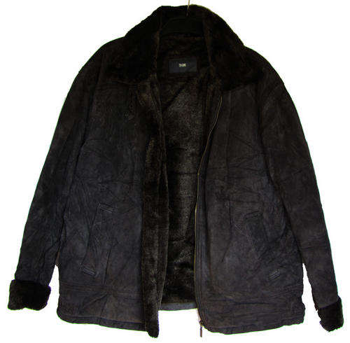 Men's Stylish Dark Brown Genuine Suede Jacket, with Warm Lining, SA Size 36