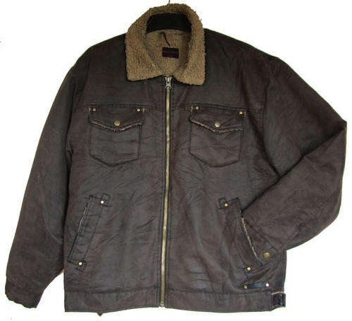 Men's Classic Brown Suede-Feel Jacket, with Warm Lining, SA Size 36