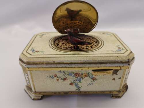 ANTIQUE GERMAN AUTIMATION MUSIC BOX WITH POP UP BIRD BY Karl Griesbaum