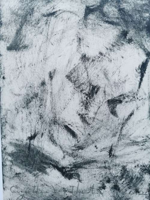 WONDERFUL !! CYNTHIA VILLET (1934 - 2018) SA 20th CENTURY OIL and INK ON PAPER - AUTHENTICATED