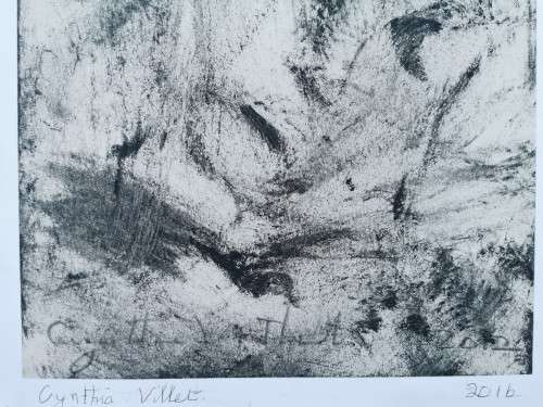 WONDERFUL !! CYNTHIA VILLET (1934 - 2018) SA 20th CENTURY OIL and INK ON PAPER - AUTHENTICATED