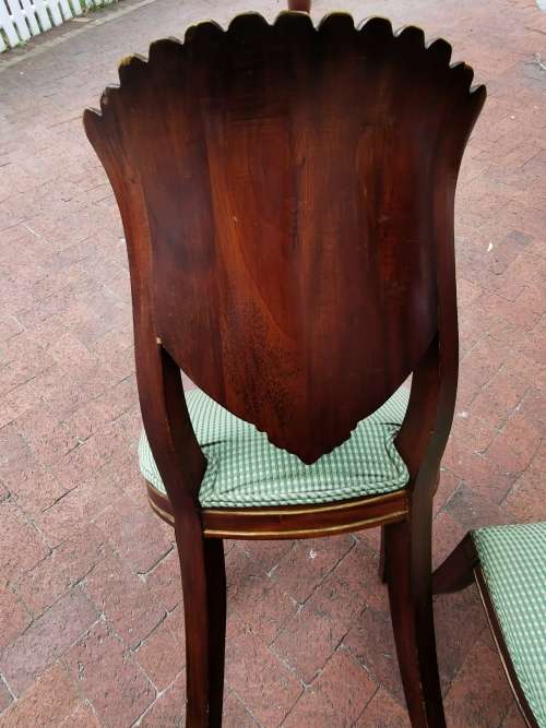 A SET OF SIX ITALIAN MAHOGANY GROTTO CHAIRS