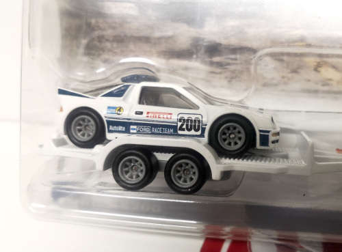 Hot Wheels Team Transport Ford RS200 + Rally Van and Car Trailer