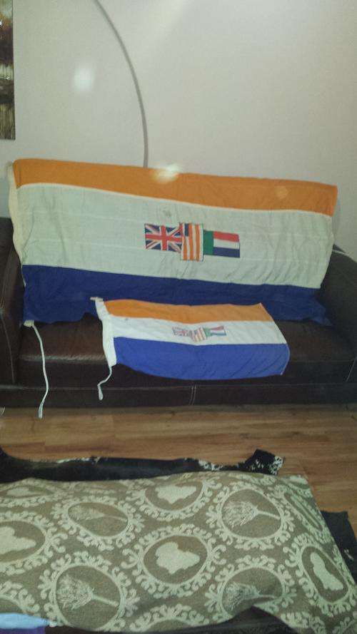 Old SA Flags x 2 (1 x full size & 1 x storm flag)