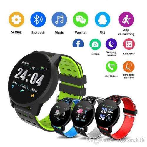119 Plus Men Women Heart Rate Monitor Smart Watches - Android / iOS