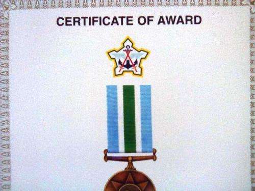 SADF Unitas Medal Blank Certificate ( English) A4 - SIZE (unused and no damage at all)