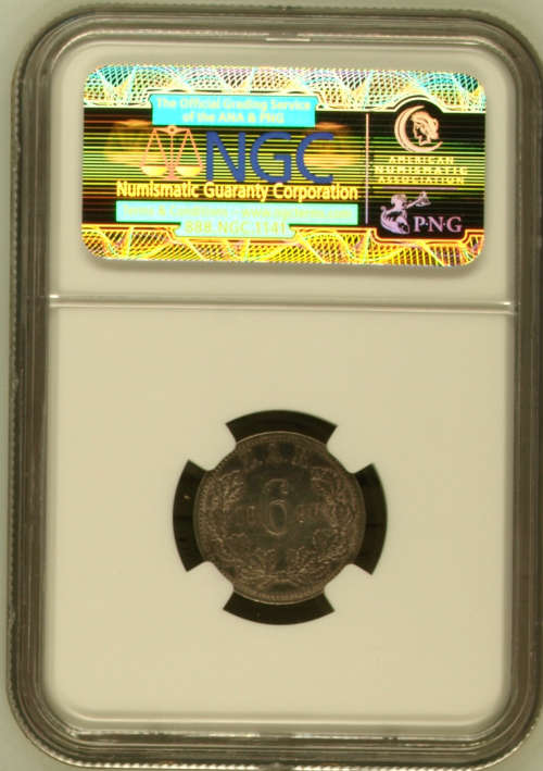 South Africa 1896 6 Pence Paul Kruger pre Boer War ZAR MS61