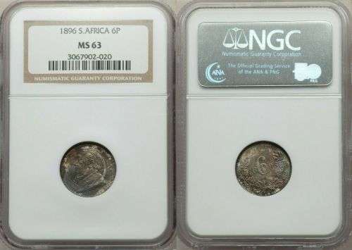 South Africa 1896 6 Pence Paul Kruger pre Boer War ZAR