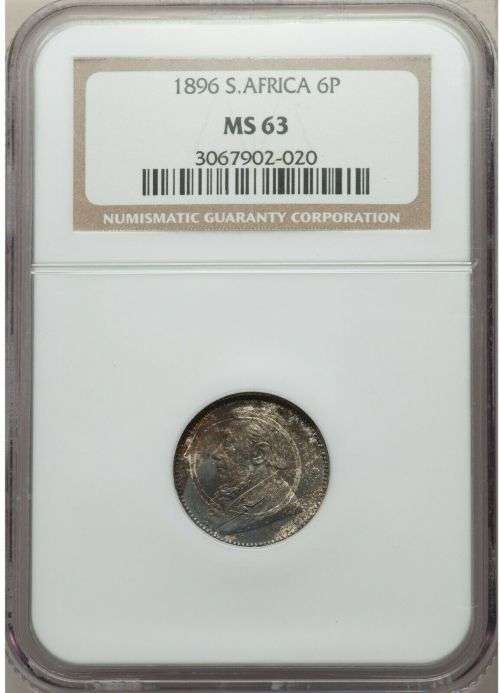 South Africa 1896 6 Pence Paul Kruger pre Boer War ZAR