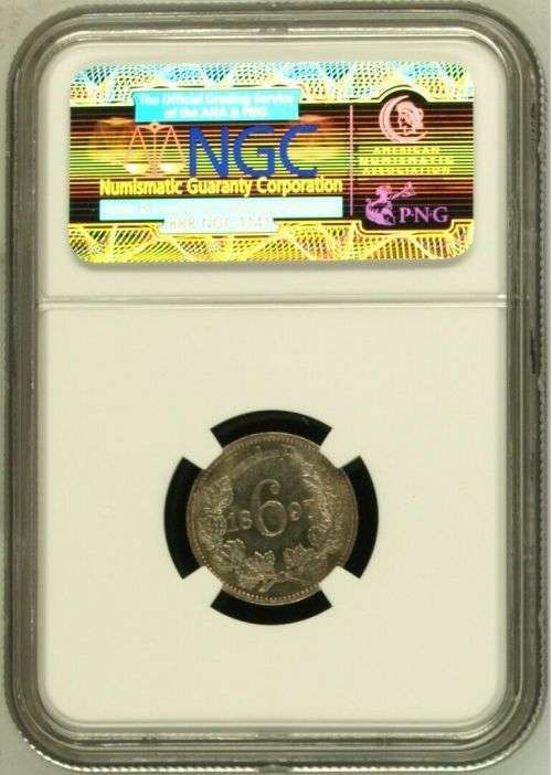 South Africa 1897 6 Pence Paul Kruger pre Boer War ZAR MS62