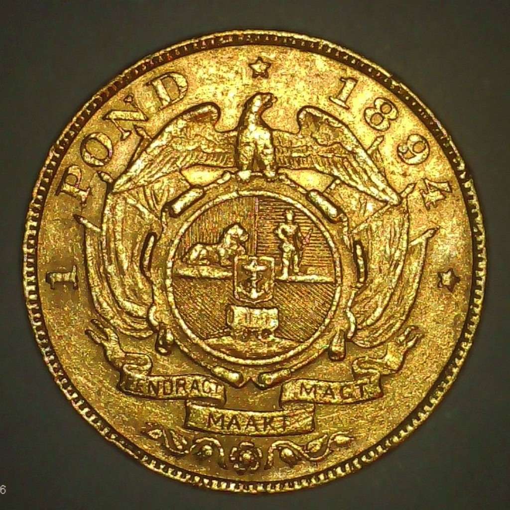 South Africa 1894 Pond Paul Kruger pre Boer War ZAR gold coin