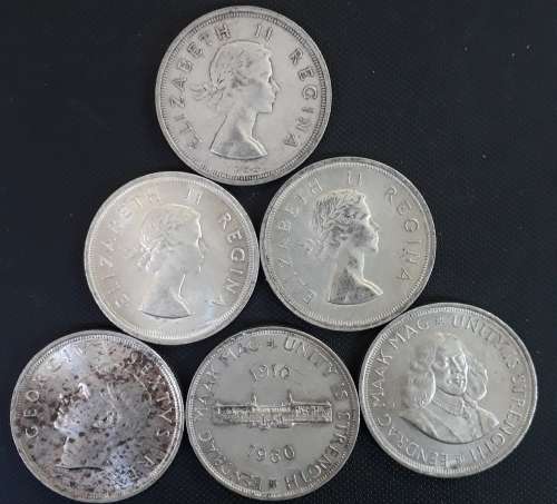 1956/57/58/52/60/64 5 SHILLING COINS